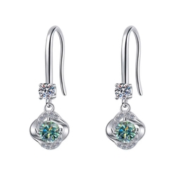 Bông Tai ESME ESES025C Kim Cương Đá Moissanite Bạc 925 Xi Kim 5 lớp