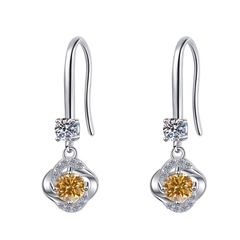 Bông Tai ESME ESES025C Kim Cương Đá Moissanite Bạc 925 Xi Kim 5 lớp