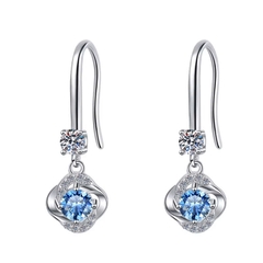 Bông Tai ESME ESES025C Kim Cương Đá Moissanite Bạc 925 Xi Kim 5 lớp