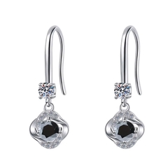 Bông Tai ESME ESES025C Kim Cương Đá Moissanite Bạc 925 Xi Kim 5 lớp