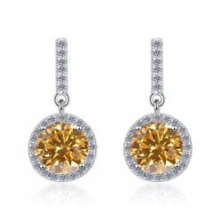 Bông Tai ESME ESES038C Kim Cương Đá Moissanite Bạc 925 Xi Kim 5 lớp