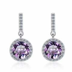 Bông Tai ESME ESES038C Kim Cương Đá Moissanite Bạc 925 Xi Kim 5 lớp