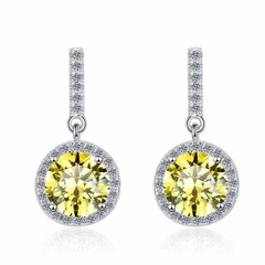 Bông Tai ESME ESES038C Kim Cương Đá Moissanite Bạc 925 Xi Kim 5 lớp