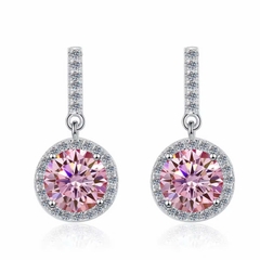 Bông Tai ESME ESES038C Kim Cương Đá Moissanite Bạc 925 Xi Kim 5 lớp