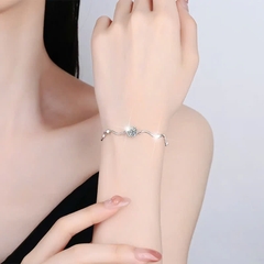 Vòng Tay ESME ESSL013C Kim Cương Đá Moissanite Bạc 925 Xi Kim 5 lớp
