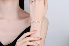 Vòng Tay ESME ESSL010C Kim Cương Đá Moissanite Bạc 925 Xi Kim 5 lớp