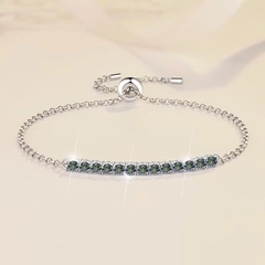 Vòng Tay ESME ESSL010C Kim Cương Đá Moissanite Bạc 925 Xi Kim 5 lớp