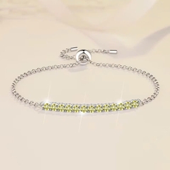 Vòng Tay ESME ESSL010C Kim Cương Đá Moissanite Bạc 925 Xi Kim 5 lớp