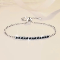 Vòng Tay ESME ESSL010C Kim Cương Đá Moissanite Bạc 925 Xi Kim 5 lớp