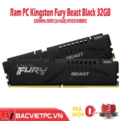 Ram Kingston Fury Beast 32GB (2x16GB) DDR5 5200MHz (KF552C40BBK2-32)