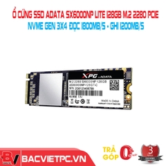 Ổ cứng SSD Adata SX6000NP Lite 128GB M.2 2280 PCIe NVMe Gen 3x4 (Đọc 1800MB/s - Ghi 1200MB/s)