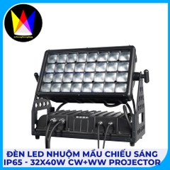 Đèn Led Nhuộm Màu Chiếu Sáng IP65 - 32x40W CW+WW Projector