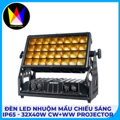 Đèn Led Nhuộm Màu Chiếu Sáng IP65 - 32x40W CW+WW Projector