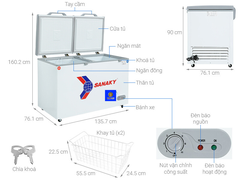 Tủ đông Sanaky 2 Ngăn Đông Mát 365 lít VH-5699W1