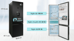 Tủ lạnh Aqua Inverter 320 lít AQR IW378EB BS