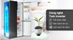 Tủ lạnh Aqua Inverter 456 lít Multi Door AQR M525XA (FB)