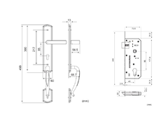 Khóa tay nắm đại sảnh Huy Hoàng SS 8510 TNSS8510DS-T