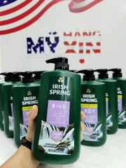 Sữa tắm gội toàn thân cho nam Irish Spring 5in1 - 887ml của Mỹ