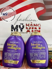 Cặp Dầu Gội Xả Ogx Biotin And Collagen Tím (385ml x2) của Mỹ