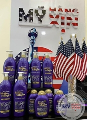 Cặp Dầu Gội Xả Ogx Biotin And Collagen Tím (385ml x2) của Mỹ