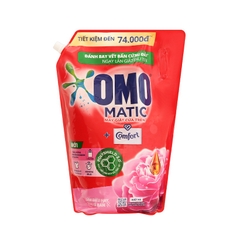 Nước giặt Omo Matic-máy giặt cửa trên+comfort hương hoa hồng Ecuador, túi (3.6kg/3.4lít).