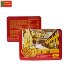 Bánh quy rắc đường Frollini Zuccheri & Tuorlini-Italia, hộp sắt (700g).