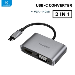 Hagibis 2 IN 1 USB-C Sang VGA + HDMI 604306