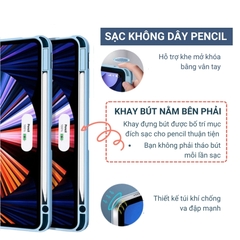 [DIY Bản Pro] Bao Da iPad Magnetic Glass Shell, Nam Châm Tháo Rời - Đen (S67)