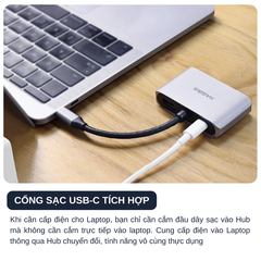 Hagibis 4 IN 1 USB-C Sang VGA + HDMI Kèm USB 3.0 + PD 604665