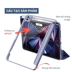 [DIY Bản Pro] Bao Da iPad Magnetic Glass Shell, Nam Châm Tháo Rời - Tím (S71)