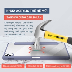 [Nâng Cấp DIY] Ốp iPad Acrylic Cường Lực, Khe Đựng Bút - Hồng (S64)