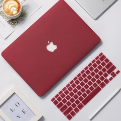 Combo Ốp Macbook Kèm Phủ Phím Màu Đỏ Đô