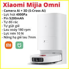 Robot hút bụi lau nhà Mijia Omni - Robot thông minh tự động giặt khăn, tự động đổ rác , mới nhất 2022