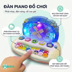 Đàn Piano Đồ Chơi Cho Bé Có Nhạc, Đèn LED Và Cối Xay Gió XKIDS