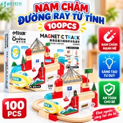 Bộ Đường Ray Nam Châm Onshine 100 Chi Tiết – Đồ Chơi Lắp Ghép Tàu Hỏa Cho Bé