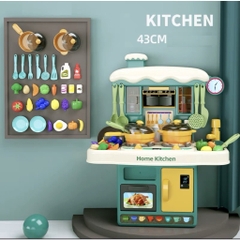 Đồ chơi nhà bếp cỡ lớn cao 43cm kèm 31 chi tiết nấu ăn có âm thanh ánh sáng vòi phun nước cho bé