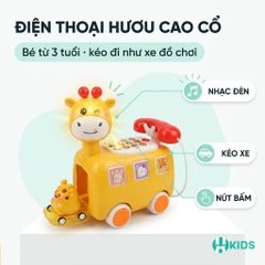 Đồ Chơi Điện Thoại Hươu Cao Cổ Cho Bé – Điện Thoại Đồ Chơi Có Nhạc Đèn, Song Ngữ Trung Anh, Xe Kéo Vui Nhộn 3+