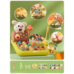 Đồ chơi giáo dục sớm đa năng 4in1 X KIDS nông trại đập chuột, câu cá, nhổ cà rốt chim ăn sâu có đèn nhạc vui nhộn trẻ em