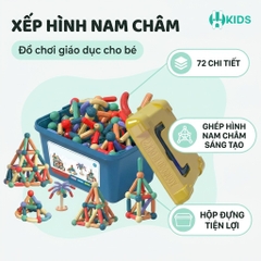 Bộ Xếp Hình Nam Châm 72 Chi Tiết XKIDS – Thanh Nam Châm Lắp Ghép Sáng Tạo Kèm Hộp Đựng