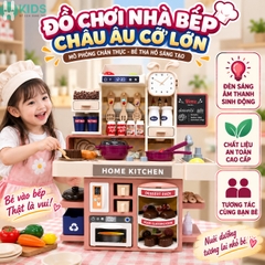 Bộ Đồ Chơi Nhà Bếp Cho Bé Đa Năng Có Đèn, Âm Thanh, Bếp Khói Và Bồn Rửa Nước