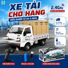 Xe Tải Chở Hàng Điều Khiển Từ Xa 2.4GHz Có Đèn Âm Thanh, Pin Sạc USB Tỷ Lệ 1:16
