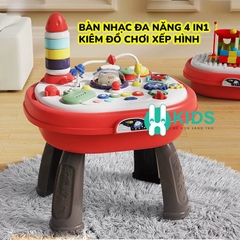 Đồ chơi bàn nhạc đa năng 4in1 kết hợp bàn lắp ráp xếp hình giáo dục sớm giúp phát triển đa giác quan và trí truệ cho bé