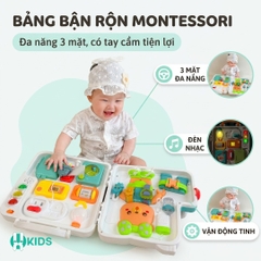 Vali Bận Rộn Montessori 6in1 Busy Board 3 Mặt Có Đèn Nhạc Cho Bé – Mã YL514