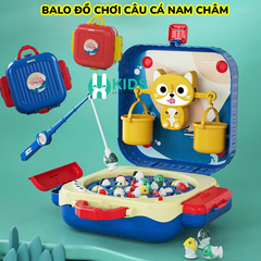 Đồ chơi câu cá nam châm đa năng kết hợp cặp vali xách tay cỡ lớn gấp gọn tiện lợi có sạc USB, nhạc vui nhộn cho bé