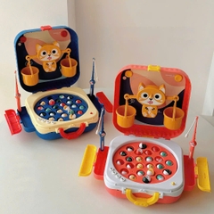 Đồ chơi câu cá nam châm đa năng kết hợp cặp vali xách tay cỡ lớn gấp gọn tiện lợi có sạc USB, nhạc vui nhộn cho bé