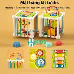 Đồ chơi khối hộp bận rộn đa năng thông minh 6in1 giáo dục sớm montessori có âm thanh phát triển toàn diện cho trẻ em