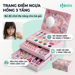 Bộ Đồ Chơi Trang Điểm 3 Tầng Cỡ Lớn Cho Bé Gái – Hộp Kỳ Lân