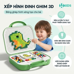 Bộ Xếp Hình Đinh Ghim 3D Hơn 480 Chi Tiết Cho Bé – Hộp Ghép Hình Sáng Tạo XKIDS