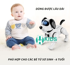 Đồ chơi chó robot điều khiển từ xa kèm pin sạc có sủa gáy, phát giọng nói đối thoại, nhảy múa thông minh cho bé