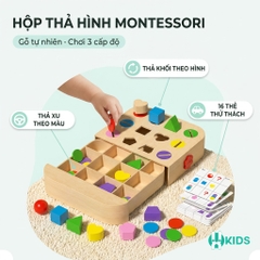 Đồ Chơi Montessori Hộp Thả Hình Thả Xu 12 Ô - XKIDS